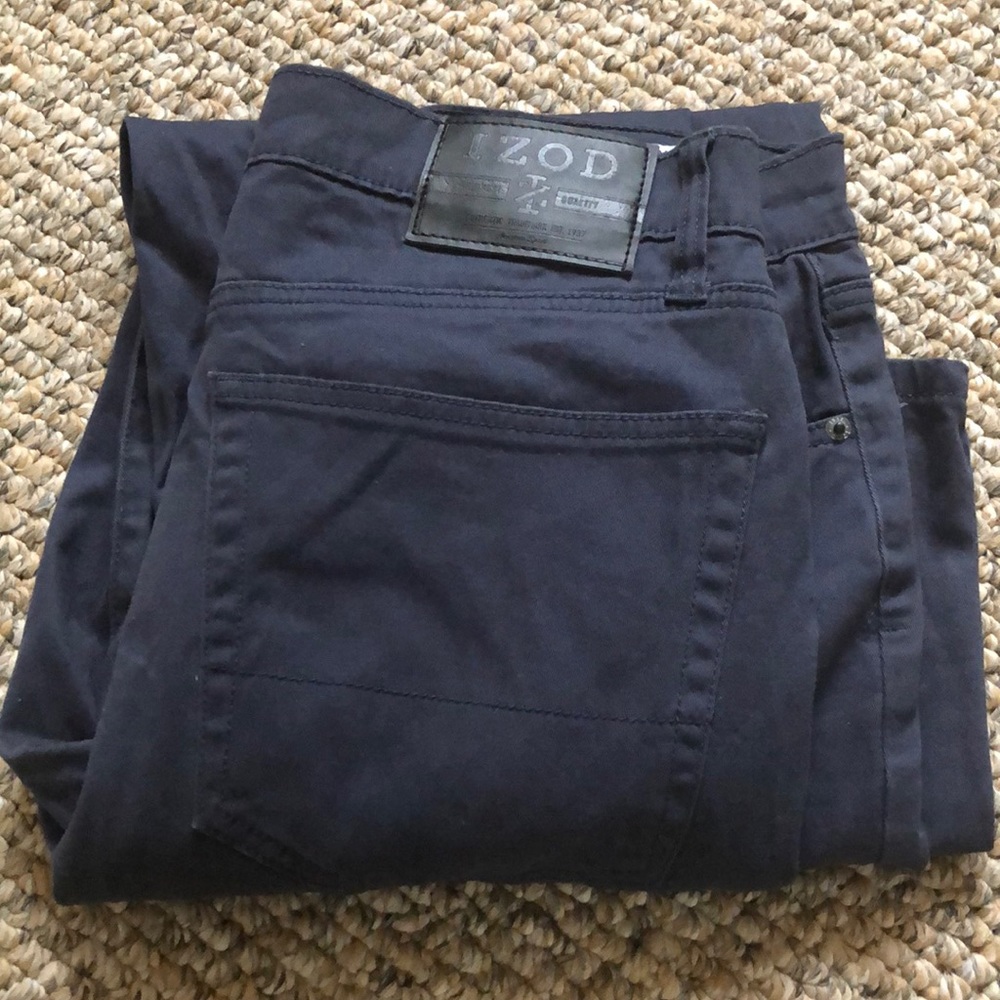 IZOD Blue Straight Fit Pants 34x32